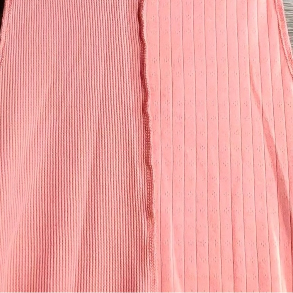 American Eagle Outfitters Pink Coral Ribbed Cropped Tank Top - Picture 7 of 7